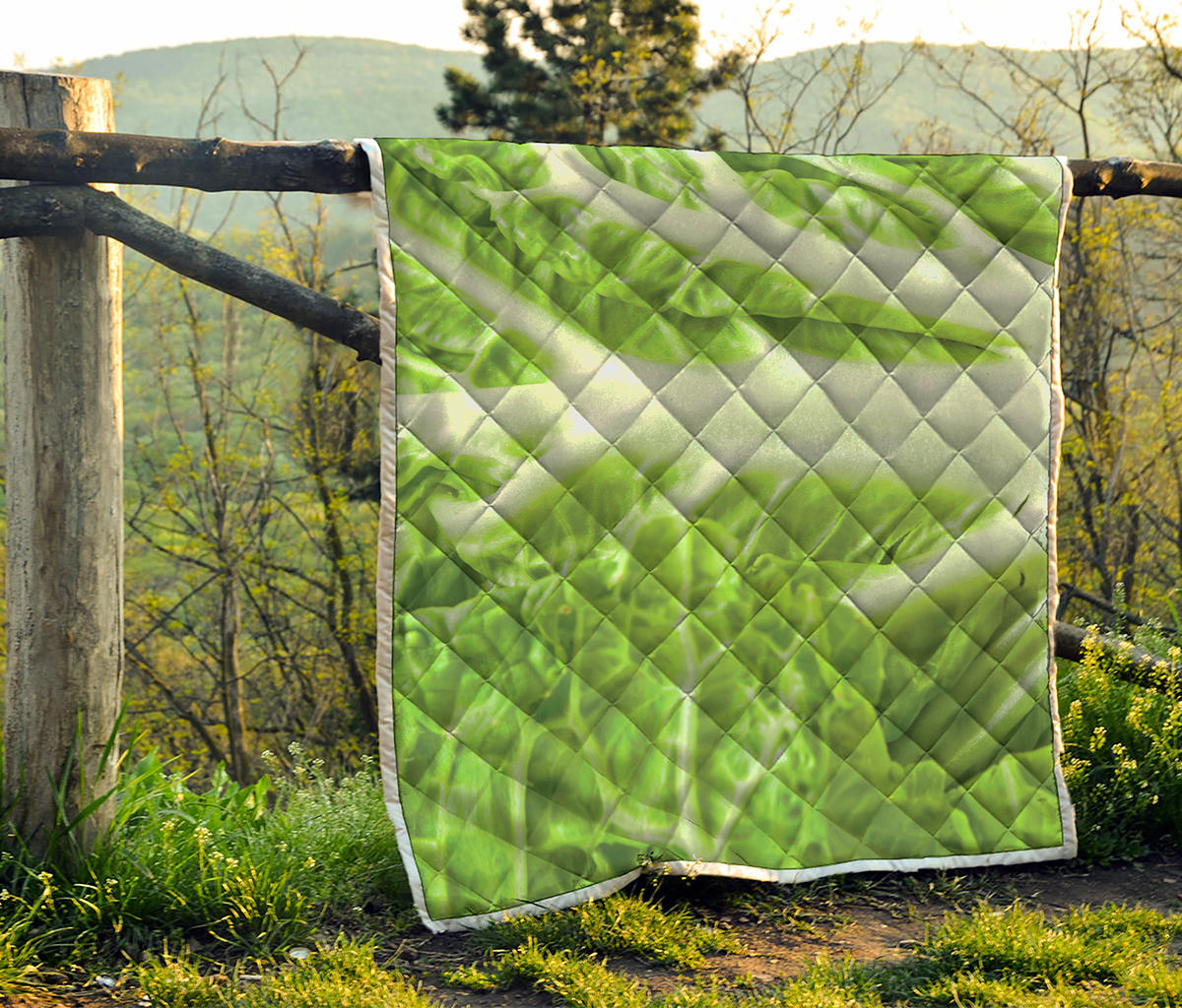 Fresh Cabbage Leaf Print Quilt