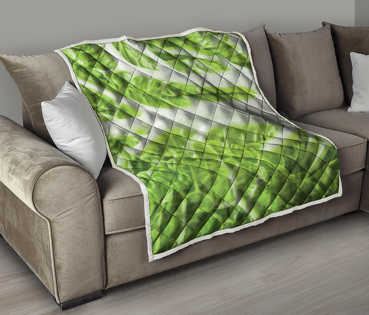 Fresh Cabbage Leaf Print Quilt