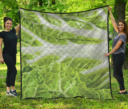 Fresh Cabbage Leaf Print Quilt