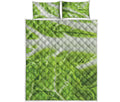 Fresh Cabbage Leaf Print Quilt Bed Set