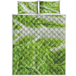 Fresh Cabbage Leaf Print Quilt Bed Set