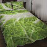 Fresh Cabbage Leaf Print Quilt Bed Set