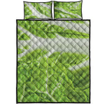 Fresh Cabbage Leaf Print Quilt Bed Set