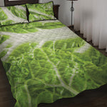 Fresh Cabbage Leaf Print Quilt Bed Set