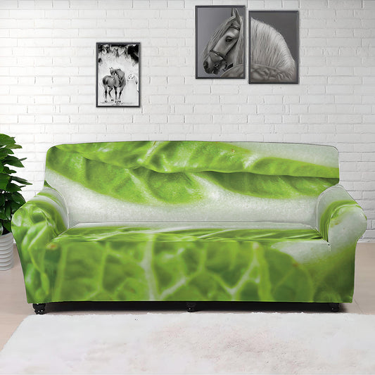 Fresh Cabbage Leaf Print Sofa Cover