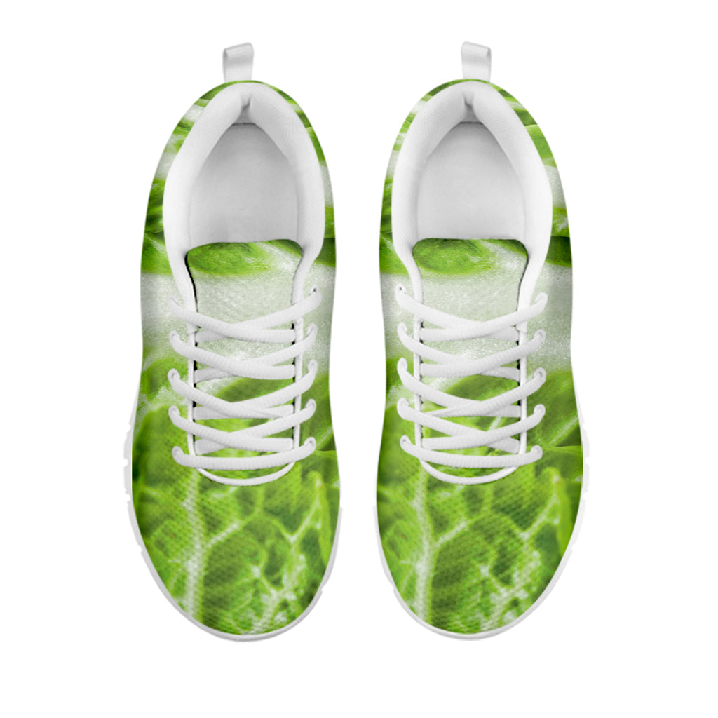 Fresh Cabbage Leaf Print White Sneakers