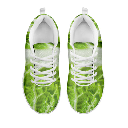 Fresh Cabbage Leaf Print White Sneakers