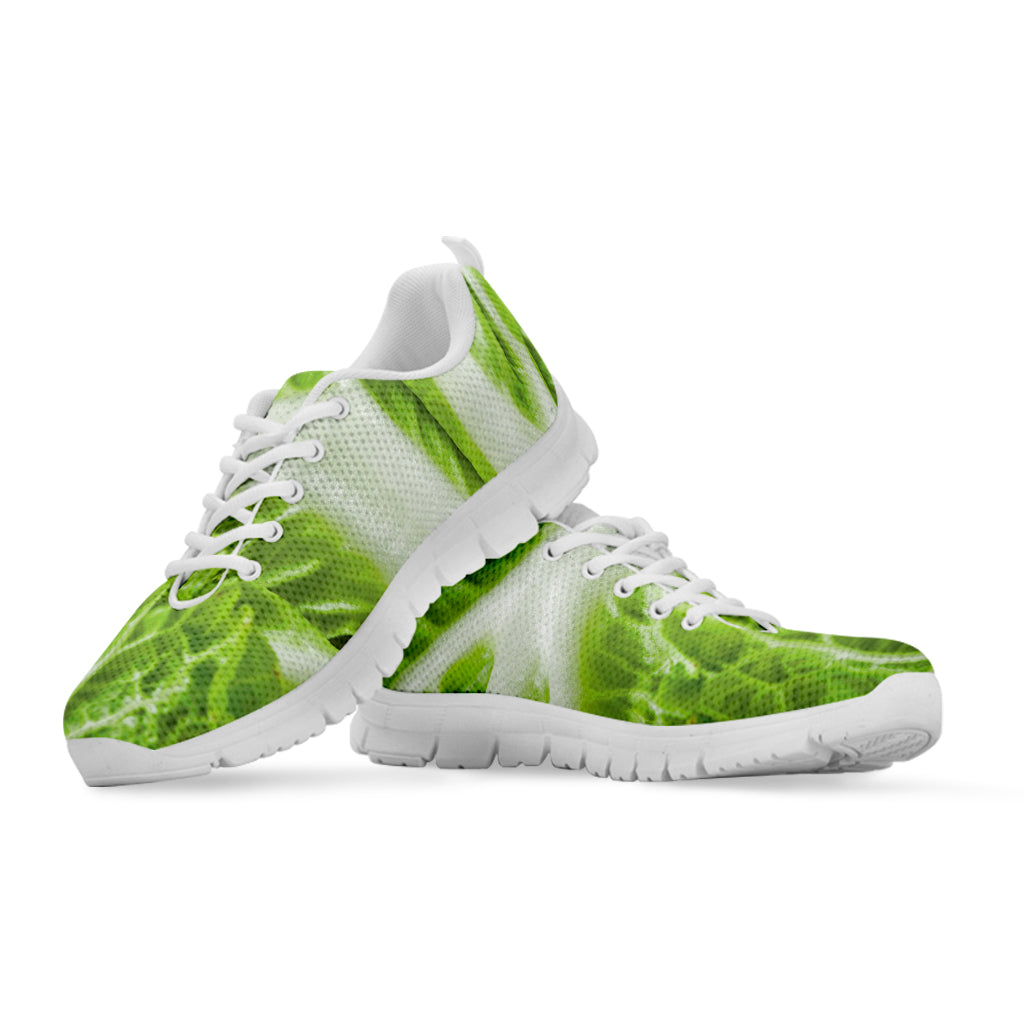 Fresh Cabbage Leaf Print White Sneakers