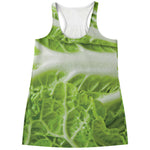 Fresh Cabbage Leaf Print Women's Racerback Tank Top