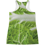 Fresh Cabbage Leaf Print Women's Racerback Tank Top