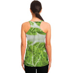 Fresh Cabbage Leaf Print Women's Racerback Tank Top