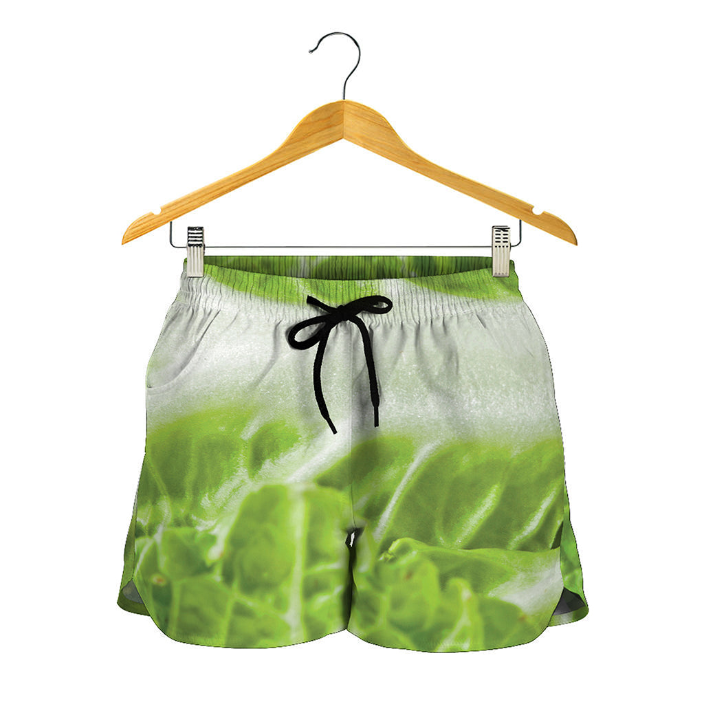 Fresh Cabbage Leaf Print Women's Shorts
