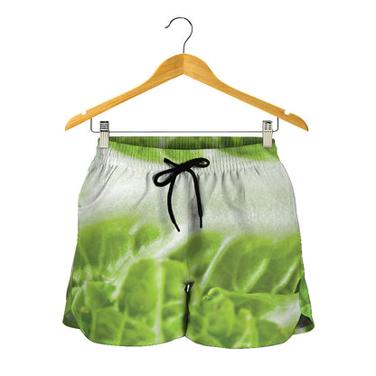 Fresh Cabbage Leaf Print Women's Shorts