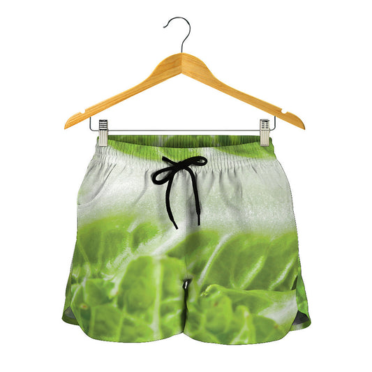 Fresh Cabbage Leaf Print Women's Shorts