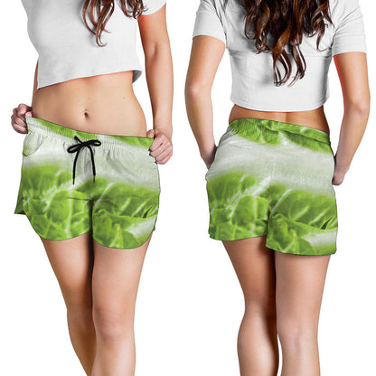 Fresh Cabbage Leaf Print Women's Shorts