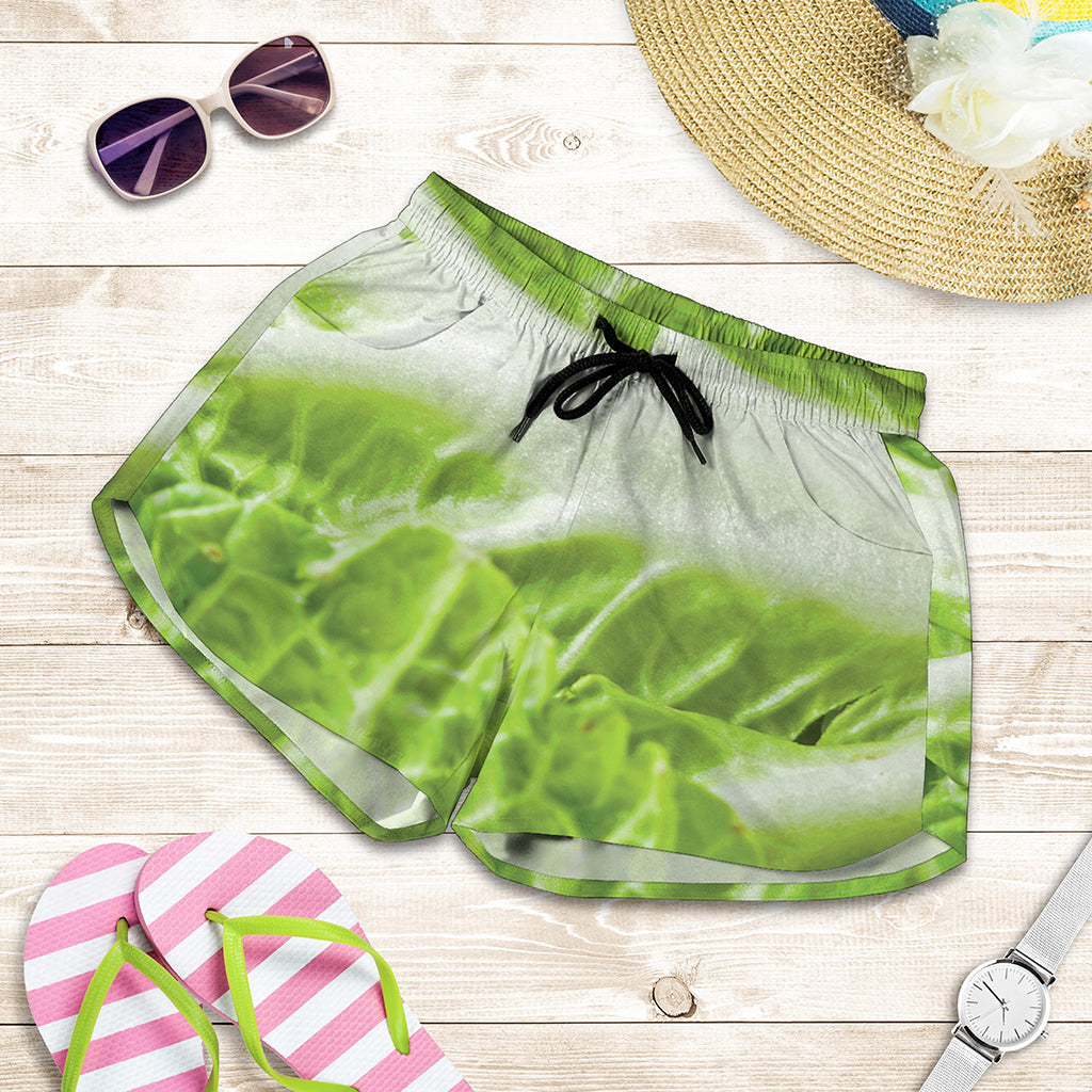 Fresh Cabbage Leaf Print Women's Shorts