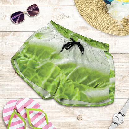 Fresh Cabbage Leaf Print Women's Shorts