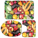 Fresh Fruits And Vegetables Print 3 Piece Bath Mat Set
