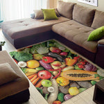 Fresh Fruits And Vegetables Print Area Rug