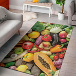 Fresh Fruits And Vegetables Print Area Rug