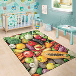 Fresh Fruits And Vegetables Print Area Rug