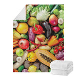 Fresh Fruits And Vegetables Print Blanket