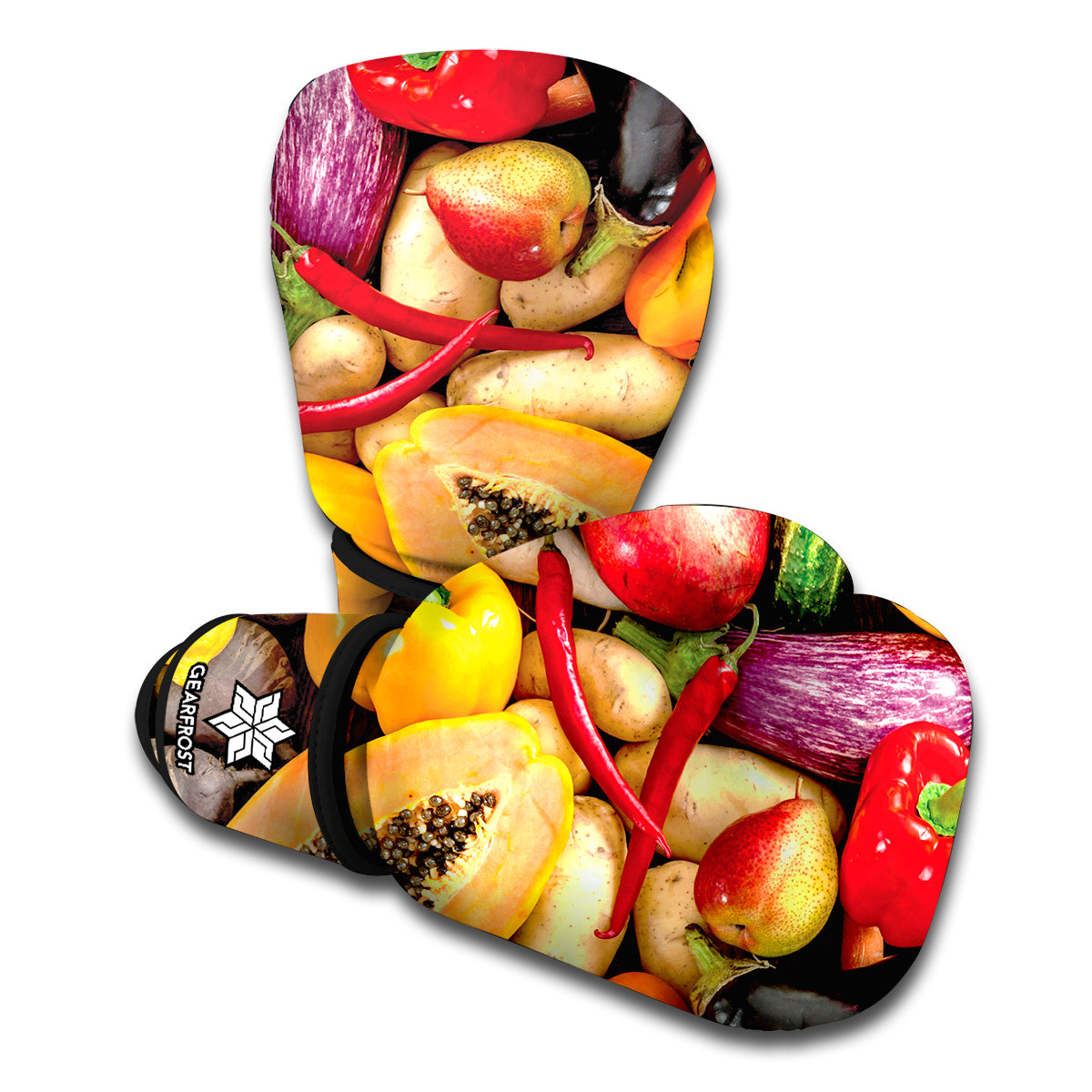 Fresh Fruits And Vegetables Print Boxing Gloves