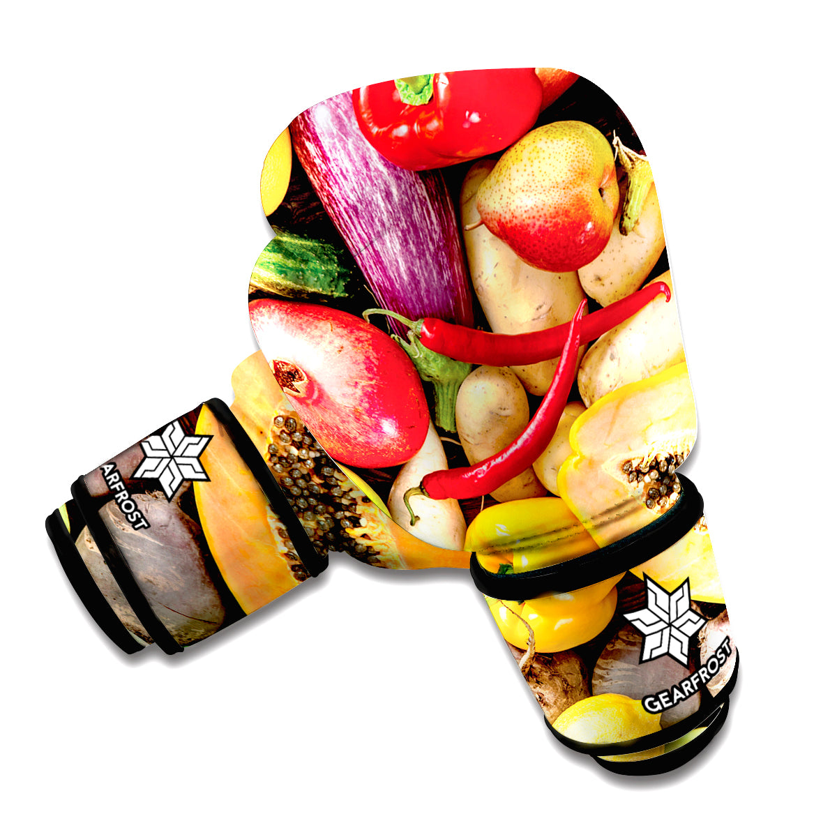 Fresh Fruits And Vegetables Print Boxing Gloves