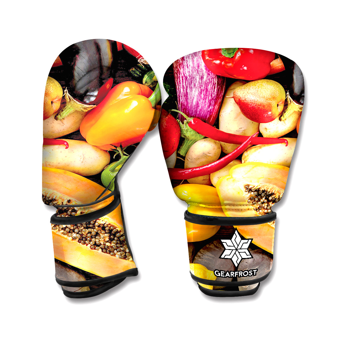 Fresh Fruits And Vegetables Print Boxing Gloves