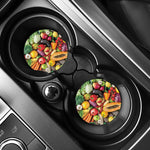 Fresh Fruits And Vegetables Print Car Coasters
