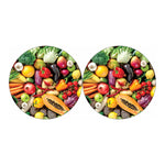 Fresh Fruits And Vegetables Print Car Coasters