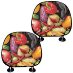 Fresh Fruits And Vegetables Print Car Headrest Covers