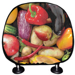 Fresh Fruits And Vegetables Print Car Headrest Covers