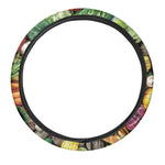 Fresh Fruits And Vegetables Print Car Steering Wheel Cover