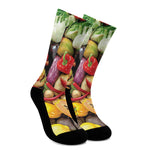 Fresh Fruits And Vegetables Print Crew Socks