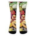 Fresh Fruits And Vegetables Print Crew Socks