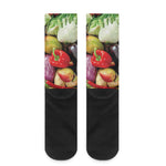Fresh Fruits And Vegetables Print Crew Socks