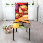 Fresh Fruits And Vegetables Print Dining Chair Slipcover