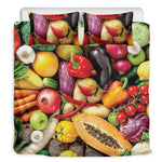 Fresh Fruits And Vegetables Print Duvet Cover Bedding Set