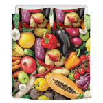 Fresh Fruits And Vegetables Print Duvet Cover Bedding Set