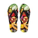 Fresh Fruits And Vegetables Print Flip Flops
