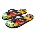 Fresh Fruits And Vegetables Print Flip Flops