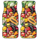 Fresh Fruits And Vegetables Print Front and Back Car Floor Mats
