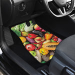 Fresh Fruits And Vegetables Print Front and Back Car Floor Mats