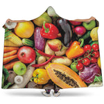 Fresh Fruits And Vegetables Print Hooded Blanket