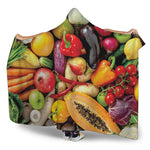 Fresh Fruits And Vegetables Print Hooded Blanket