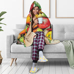 Fresh Fruits And Vegetables Print Hooded Blanket