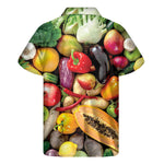 Fresh Fruits And Vegetables Print Men's Short Sleeve Shirt
