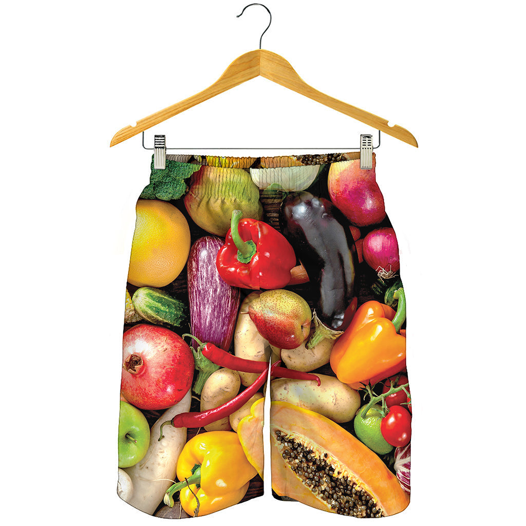 Fresh Fruits And Vegetables Print Men's Shorts