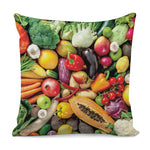 Fresh Fruits And Vegetables Print Pillow Cover
